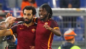 during the Serie A match between AS Roma and Empoli FC at Stadio Olimpico on October 17, 2015 in Rome, Italy.