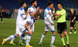 20/01/2015, ROMA vs EMPOLI (Coppa Italia) NELLA FOTO : PROTESTE DELL' EMPOLI PER IL RIGORE CONCESSO ALLA ROMA (Foto Bartoletti)