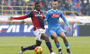 Football Soccer - Bologna v Napoli - Dall'Ara stadium, Bologna, Italy - 06/12/15Bologna's Amadou Diawara in action against Marek Hamsik of NapoliREUTERS/Giampiero Sposito