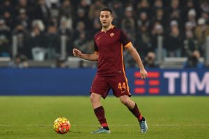 TURIN, ITALY - JANUARY 24: Konstantinos Manolas of AS Roma in action during the Serie A match between Juventus FC and AS Roma at Juventus Arena on January 24, 2016 in Turin, Italy. (Photo by Valerio Pennicino/Getty Images)