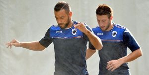 Bogliasco (Genova), 16/08/2016 Sampdoria/Allenamento Fabio Quagliarella-Vasco Regini